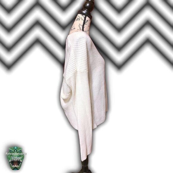 Y2k White Knit “Party In The Back” Red Velvet Bow Open Back Sweater, Size Large - Picture 5 of 7